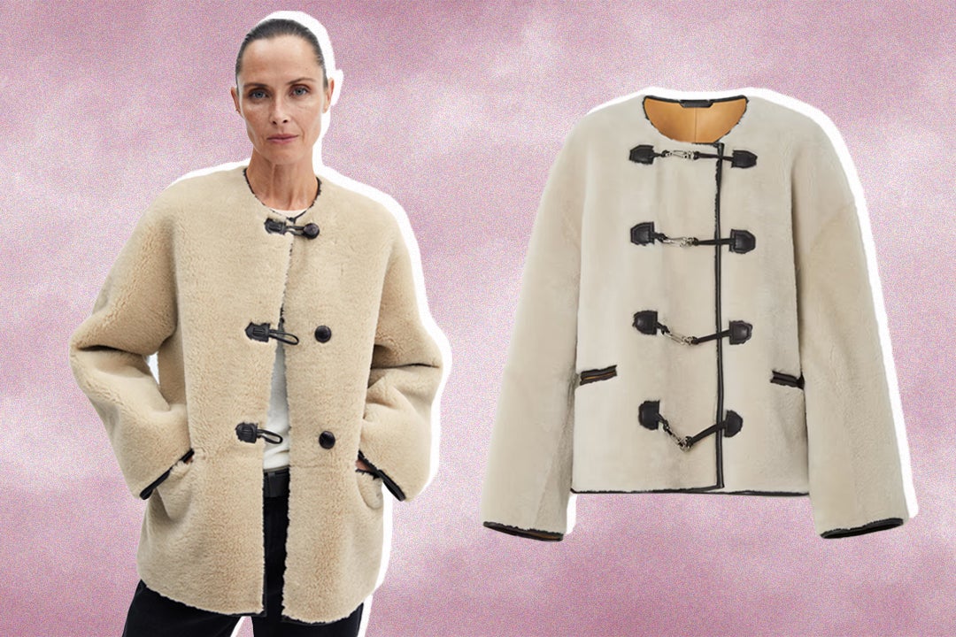 Mango's sell-out Totême-inspired applique faux-fur coat is back